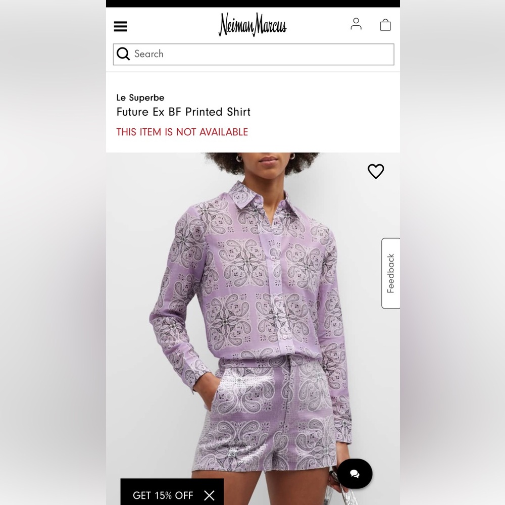 Le Superbe "Future Ex BF" bandana-printed button-front shirt - Picture 9 of 10